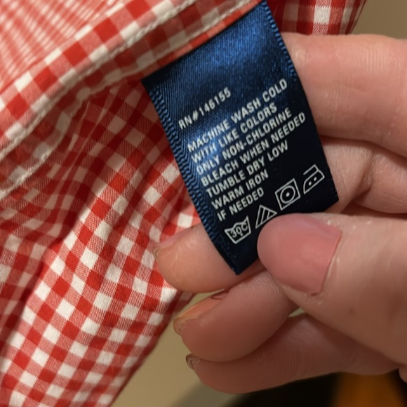 Fish Hippie red/orange plaid button down sz L tailored fit - Picture 4 of 8